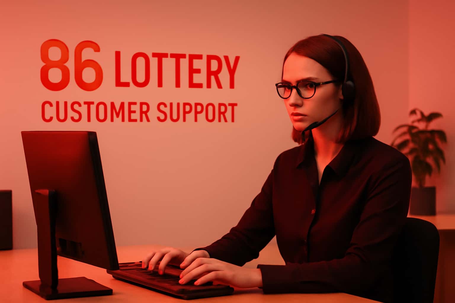 A professional representation of customer support for 86 Lottery.