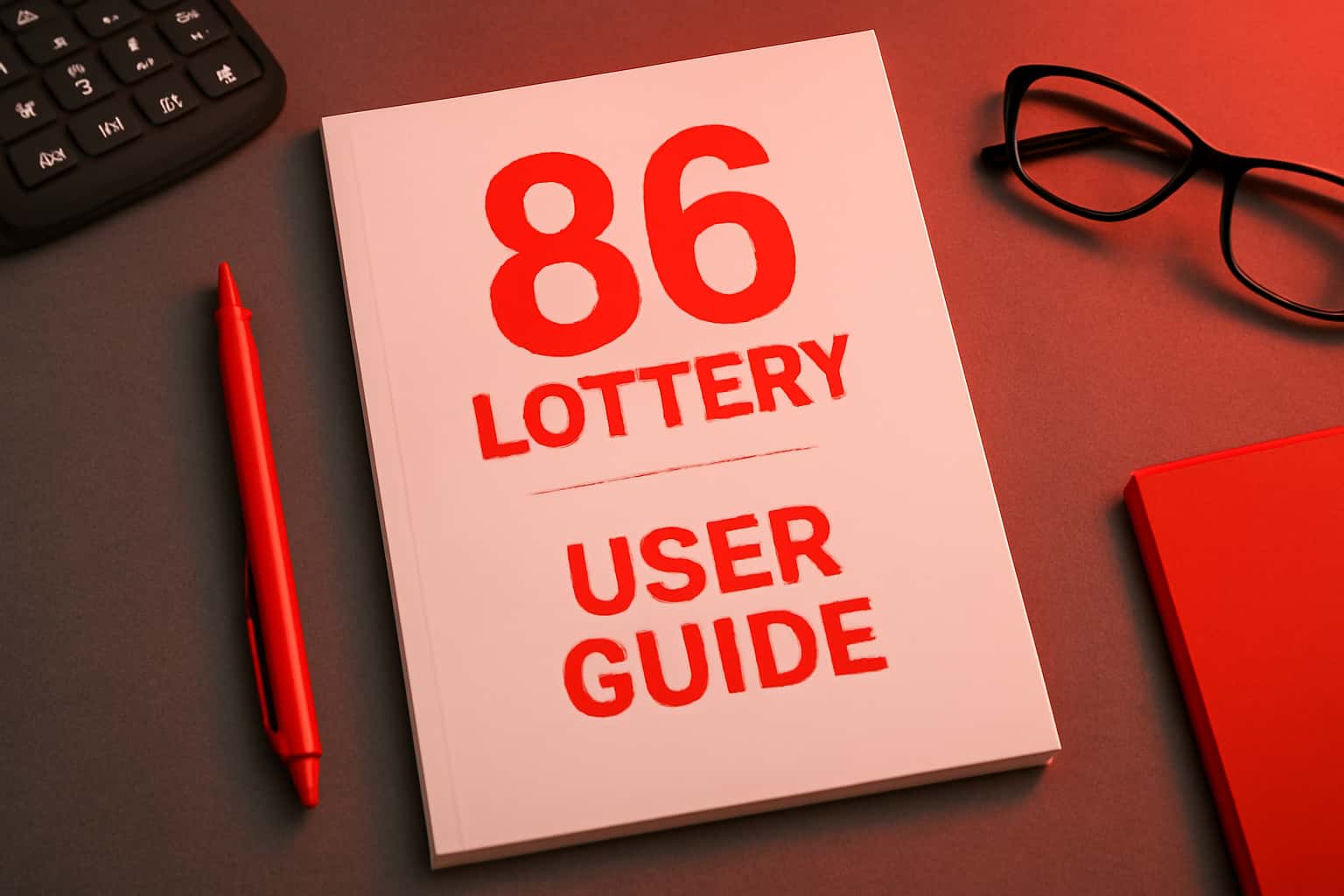 A futuristic depiction of the 86 Lottery User Guide information layout.