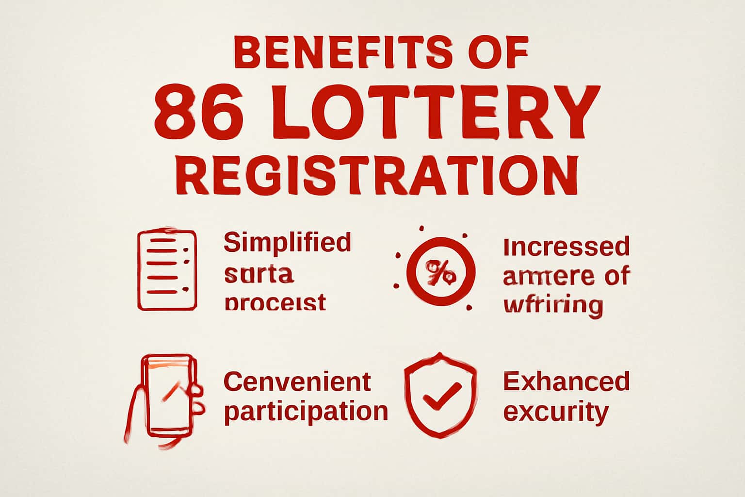 An informative graphic illustrating the benefits of registering for the 86 Lottery.