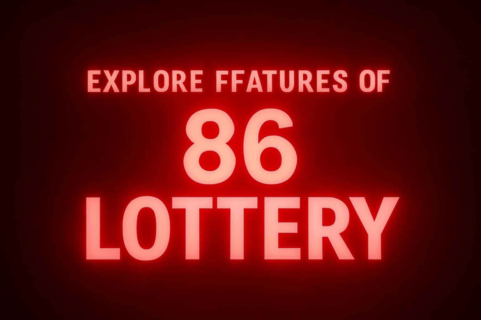 Informational visual illustrating the features of 86 Lottery with a futuristic design.