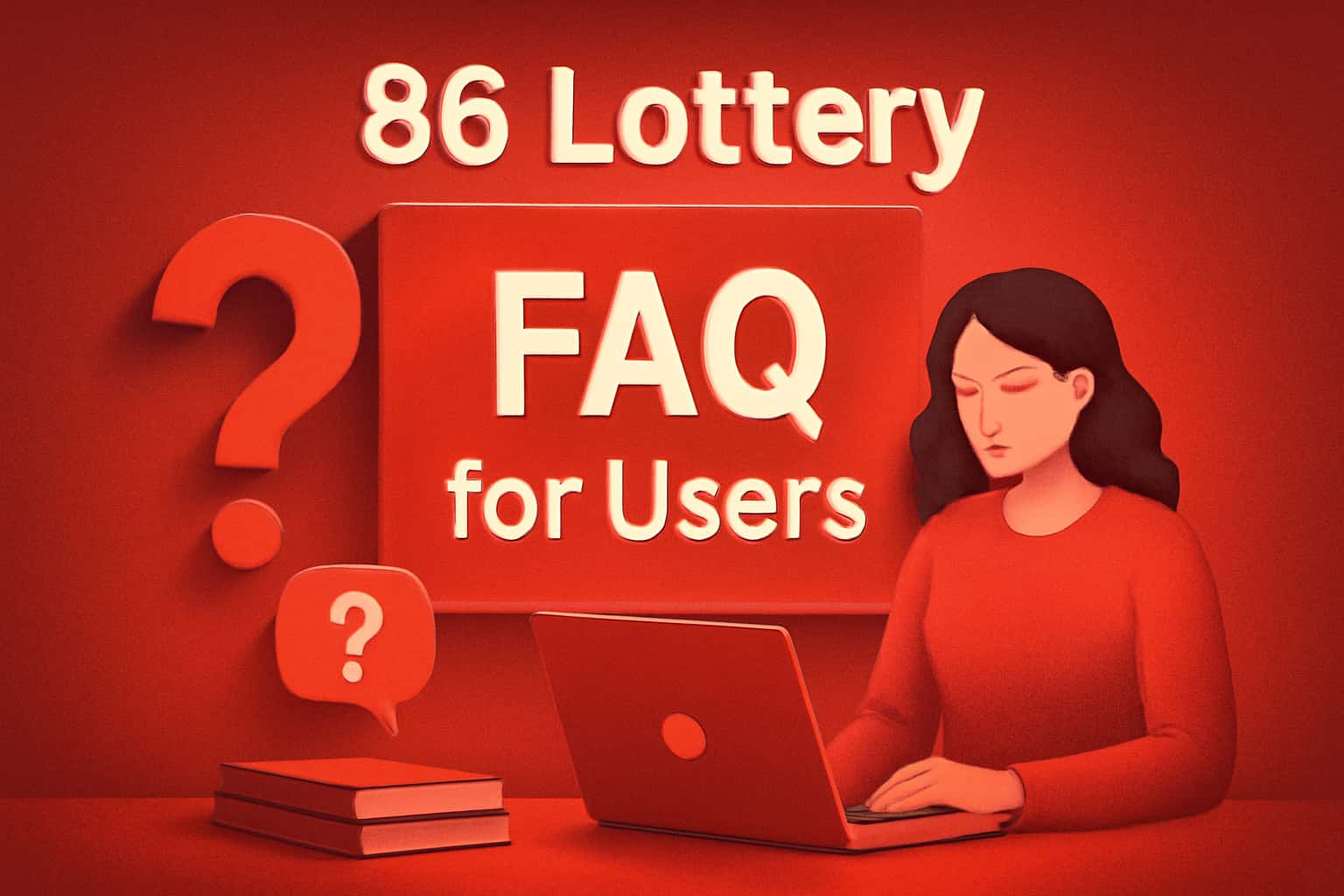 An informative scene illustrating the FAQ for 86 Lottery Users concept.