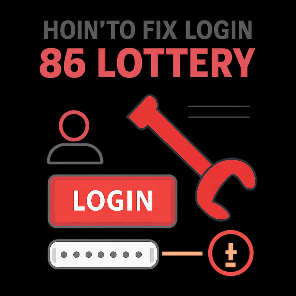 Illustration detailing the steps for resolving login problems with the 86 Lottery.