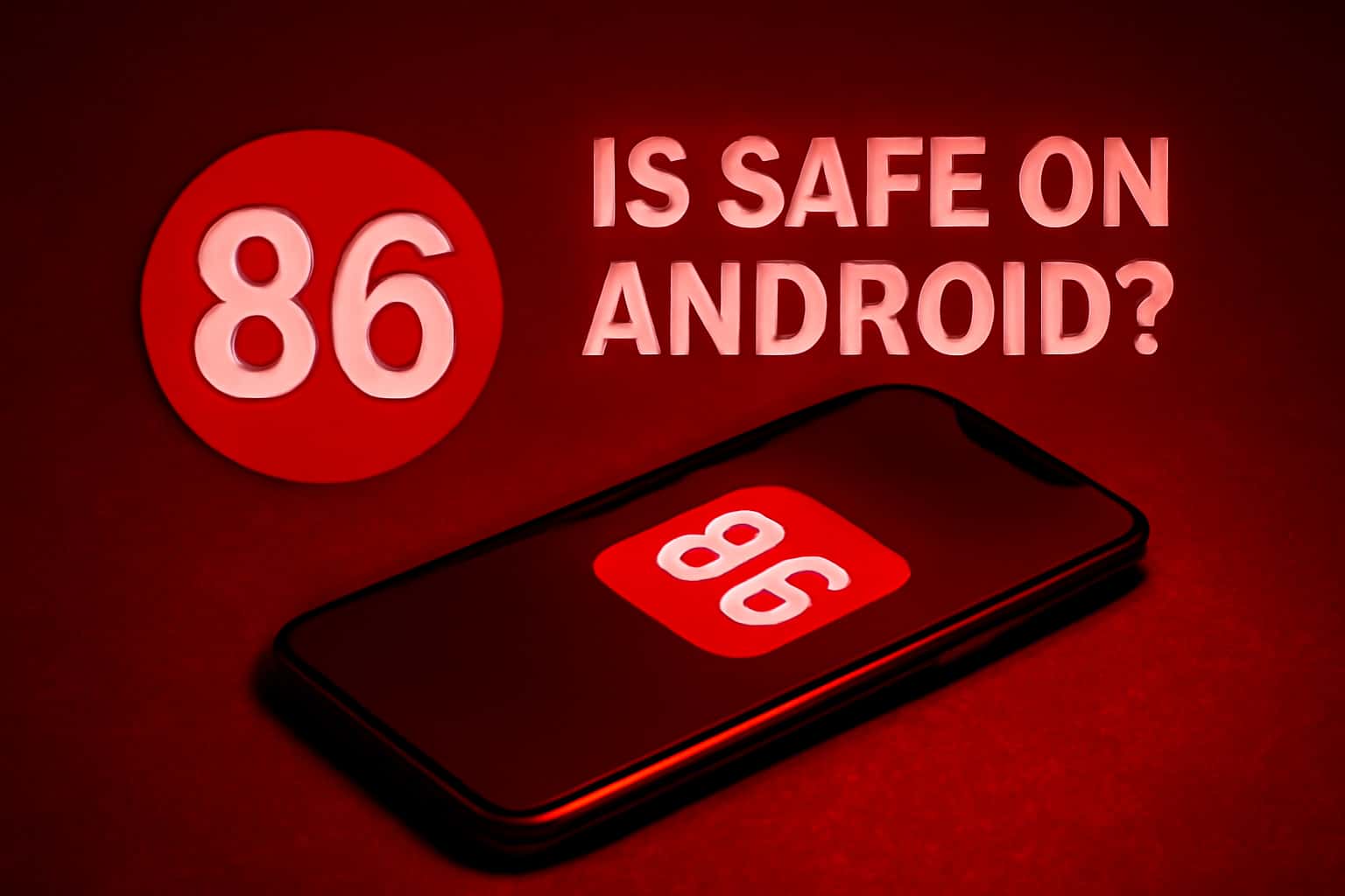 An informative graphic about the safety of the 86 Lottery app on Android devices.