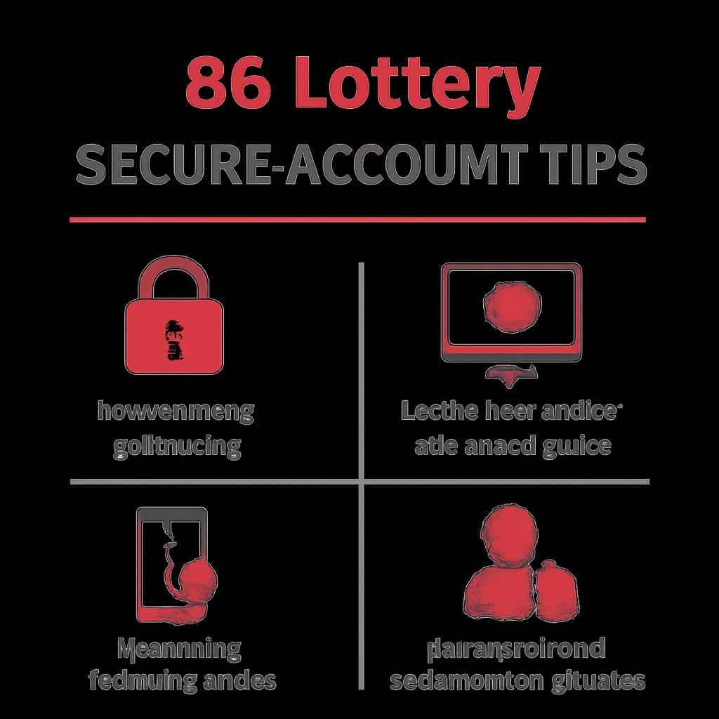 An educational diagram outlining steps to secure an 86 Lottery account.