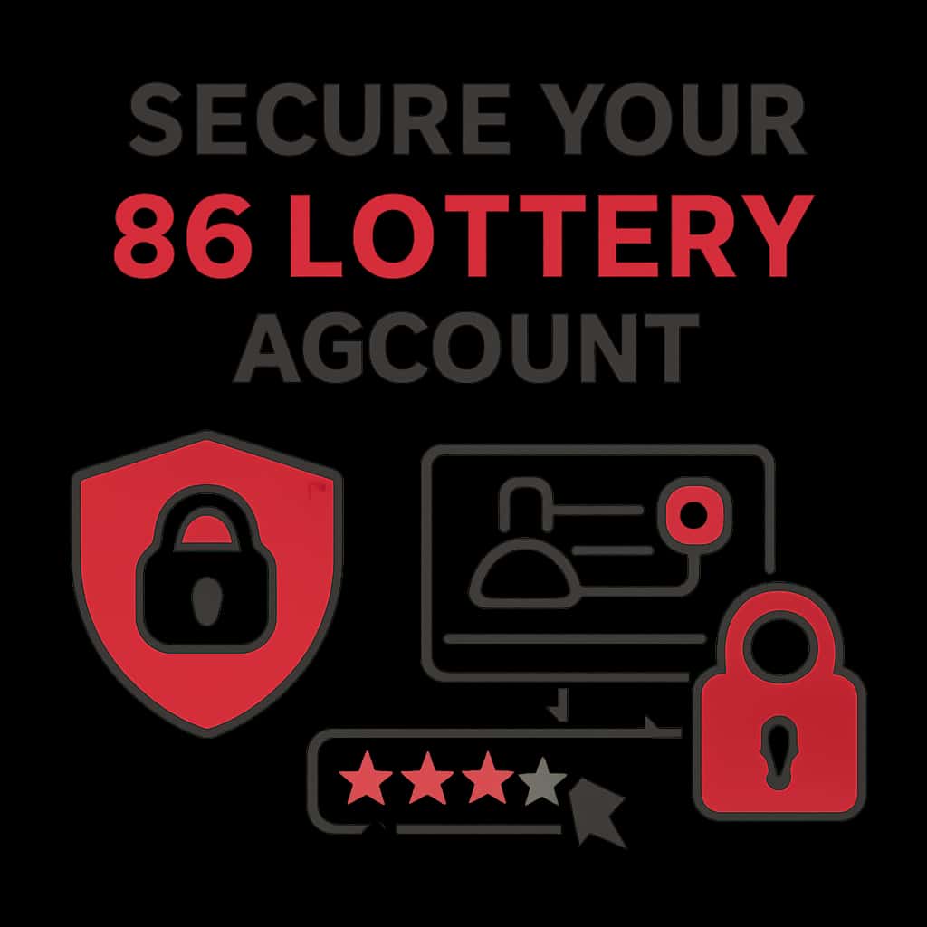 An educational diagram showcasing security steps for the 86 Lottery account.